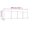 Musta tilanjakaja Anette 698x180cm (4-paneelinen kangas)