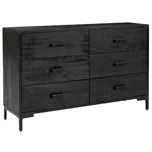Schwarze Kommode Vara 110x35x70cm (Kiefer)