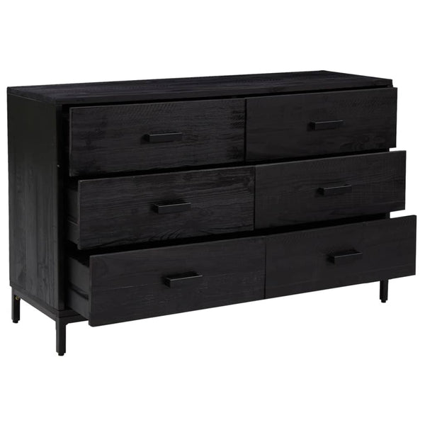 Schwarze Kommode Vara 110x35x70cm (Kiefer)