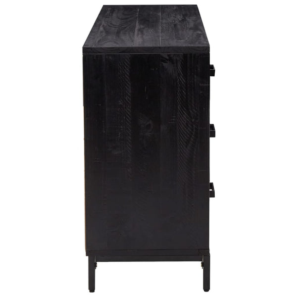 Schwarze Kommode Vara 110x35x70cm (Kiefer)