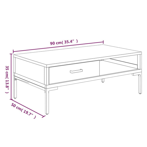 Couchtisch Emer 90x50x35cm (Kiefer)