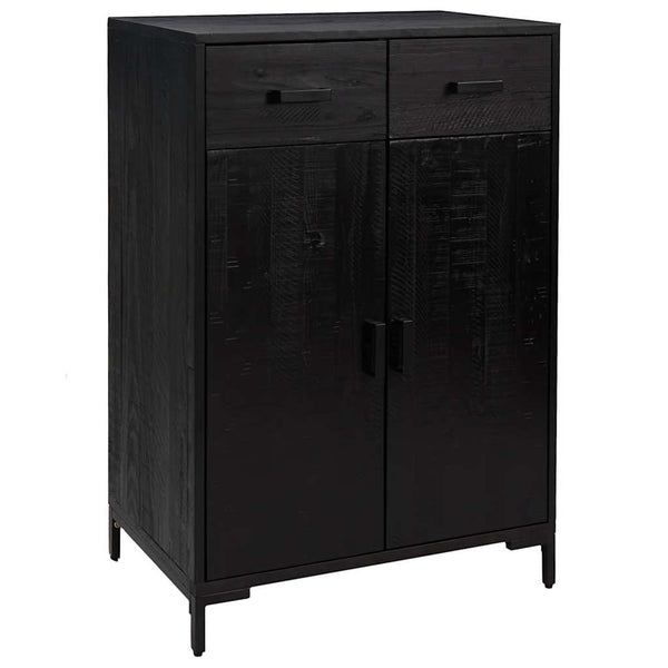 Schwarzer Schuhschrank Maier 75x40x110cm (Kiefer)