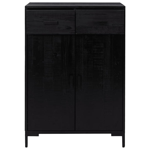 Schwarzer Schuhschrank Maier 75x40x110cm (Kiefer)