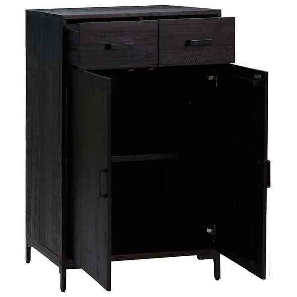 Schwarzer Schuhschrank Maier 75x40x110cm (Kiefer)