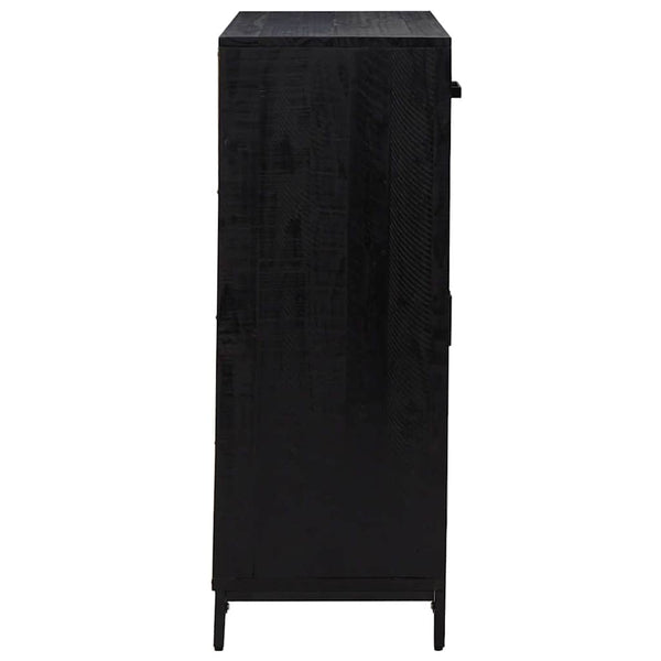 Schwarzer Schuhschrank Maier 75x40x110cm (Kiefer)