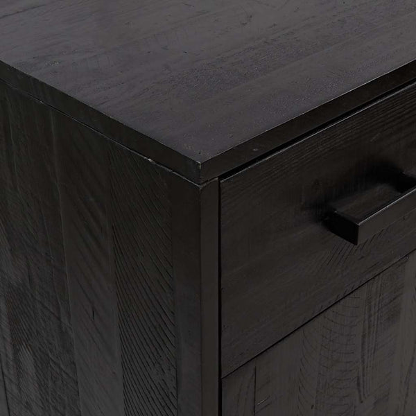 Schwarzer Schuhschrank Maier 75x40x110cm (Kiefer)