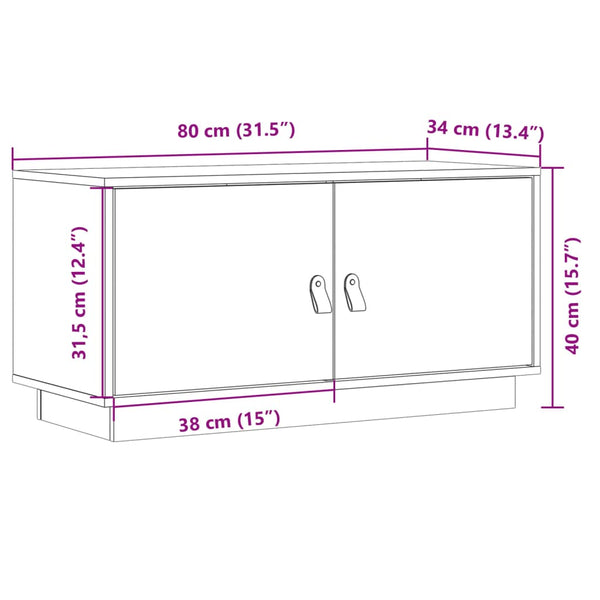 Graues TV-Möbel Faruk 80x34x40cm (Kiefer)