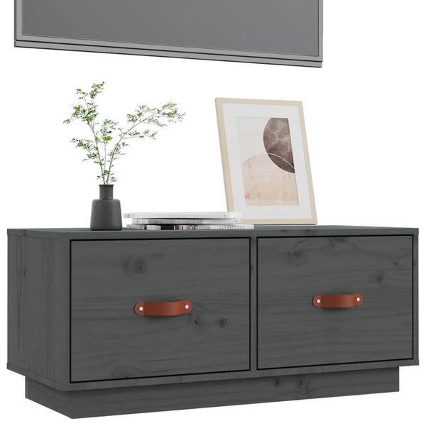 Graues TV-Möbel Atinel 80x34x35cm (Kiefer)