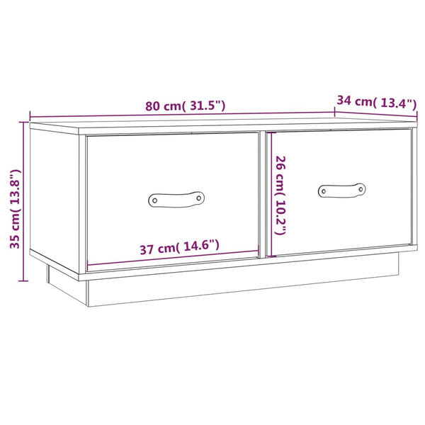 Graues TV-Möbel Atinel 80x34x35cm (Kiefer)