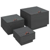 Graue Aufbewahrungsboxen mit Deckel Tivilic (3er-Set Kiefer)