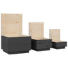 Graue Aufbewahrungsboxen mit Deckel Tivilic (3er-Set Kiefer)