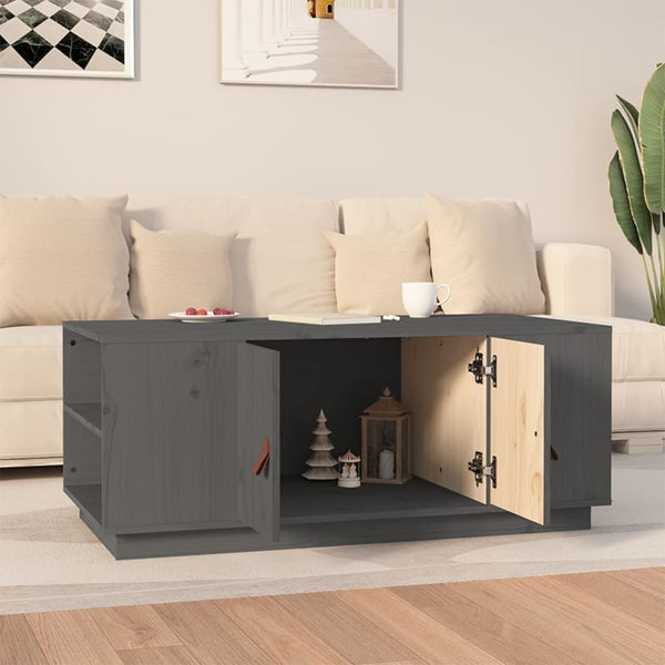 Grauer Couchtisch Gillian 100x50x41cm (Kiefer)