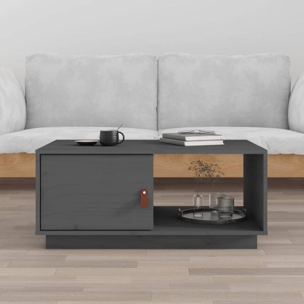 Grauer Couchtisch Die 80x50x35,5cm (Kiefer)