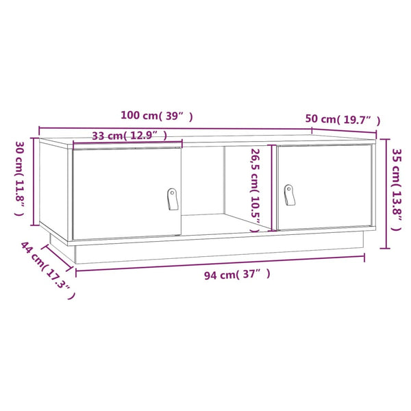 Couchtisch Comino 100x50x35cm (Kiefer)