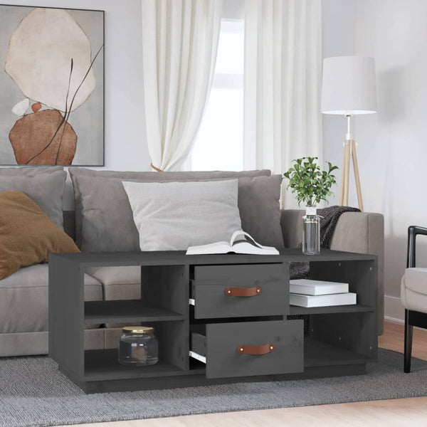 Grauer Couchtisch Zanita 100x50x41cm (Kiefer)