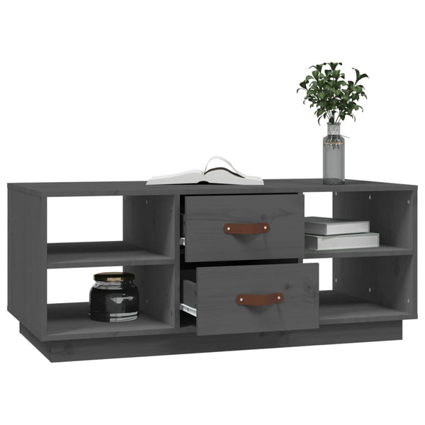 Grauer Couchtisch Zanita 100x50x41cm (Kiefer)
