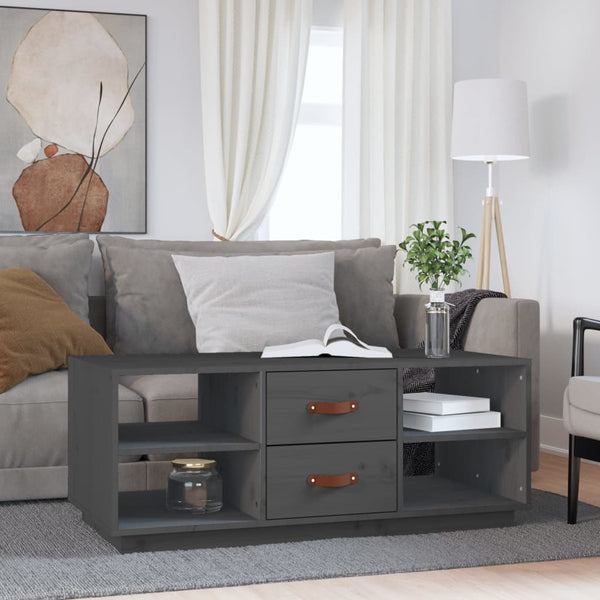 Grauer Couchtisch Zanita 100x50x41cm (Kiefer)