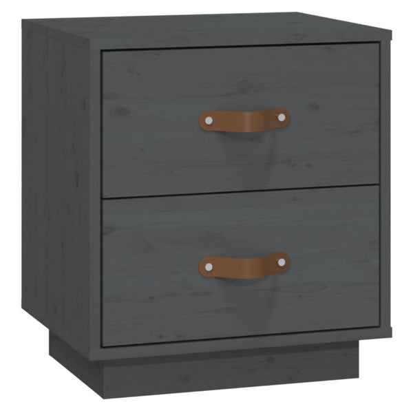Grauer Nachttisch Miche 40x34x45cm (Kiefer)