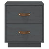 Grauer Nachttisch Miche 40x34x45cm (Kiefer)