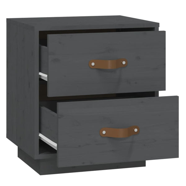 Grauer Nachttisch Miche 40x34x45cm (Kiefer)