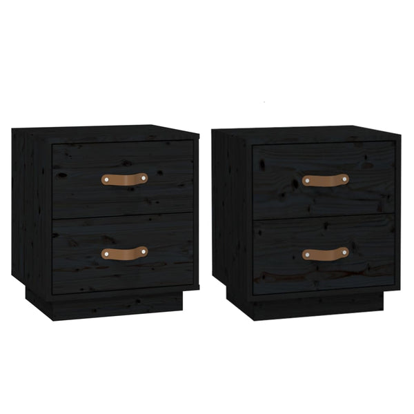 Schwarze Nachttische Miche 40x34x45cm (2 St., Kiefer)