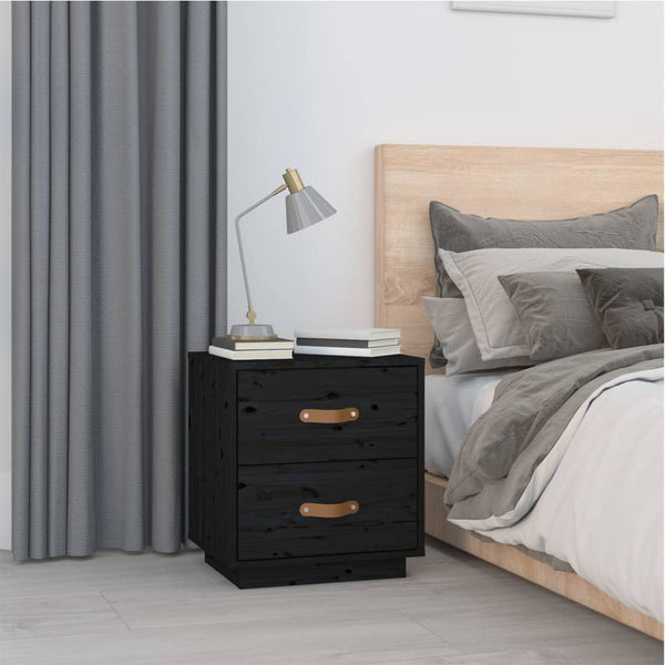Schwarze Nachttische Miche 40x34x45cm (2 St., Kiefer)