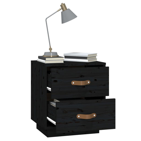 Schwarze Nachttische Miche 40x34x45cm (2 St., Kiefer)