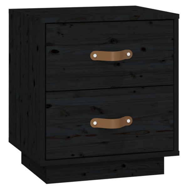 Schwarze Nachttische Miche 40x34x45cm (2 St., Kiefer)