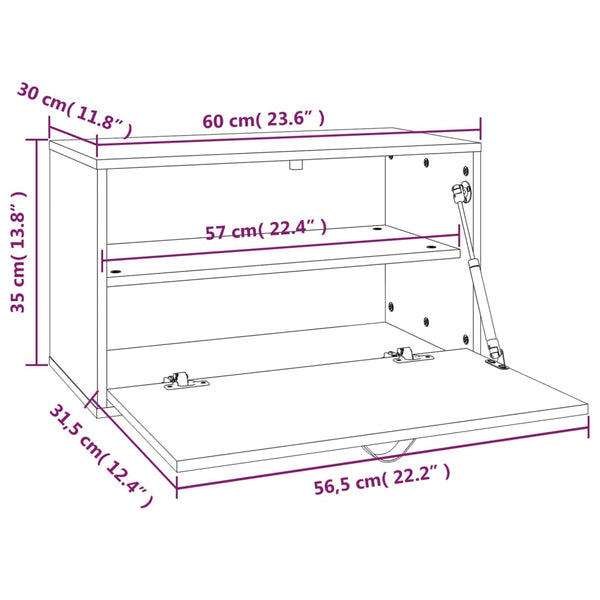 Musta seinäkaappi Sofina 60x30x35cm (mänty)