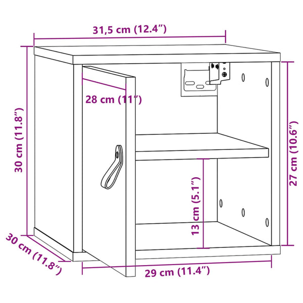 Wandschrank Dasiu 31,5x30x30cm (Kiefer)