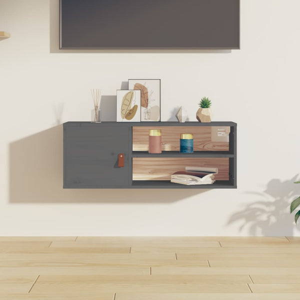 Grauer Wandschrank Jullia 80x30x30cm (Kiefer)
