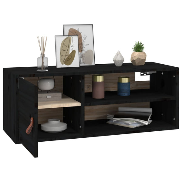 Schwarzer Wandschrank Jullia 80x30x30cm (Kiefer)