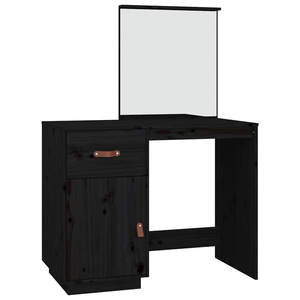 Schwarzer Schminktisch Arvinte 95x50x134cm (Kiefer)