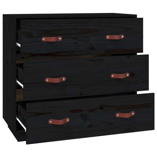 Schwarze Kommode Wincler 80x40x75cm (Kiefer)