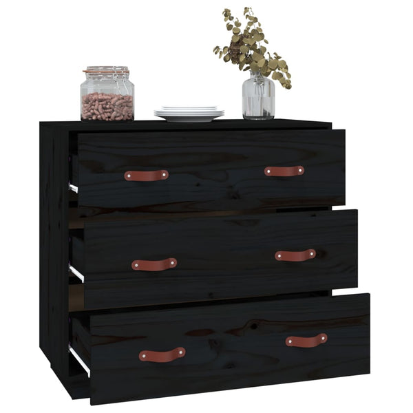Schwarze Kommode Wincler 80x40x75cm (Kiefer)