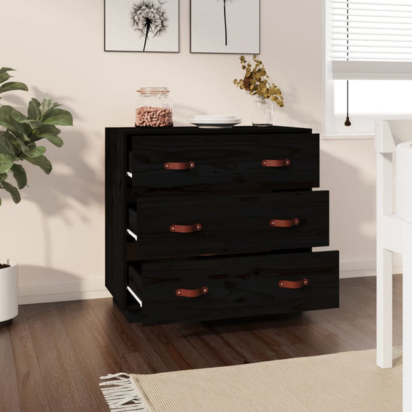 Schwarze Kommode Wincler 80x40x75cm (Kiefer)
