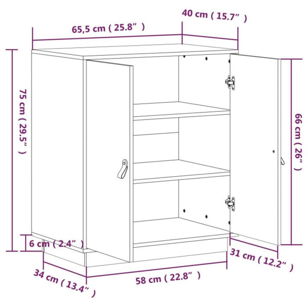Harmaa senkki Pernell 65,5x40x75cm (mänty)