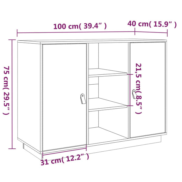 Graues Sideboard Pantita 100x40x75cm (Kiefer)