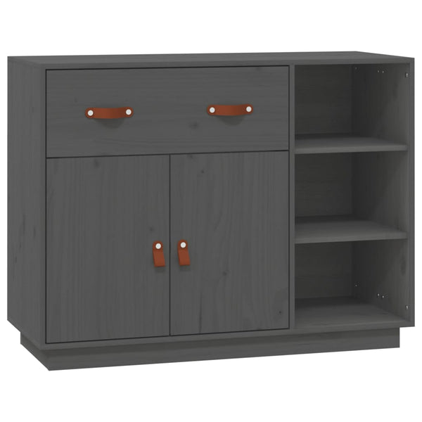 Graues Sideboard Khiamura 98,5x40x75cm (Kiefer)