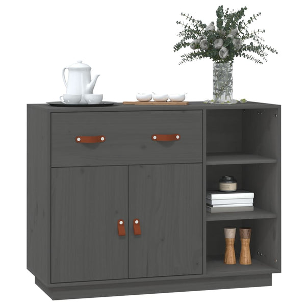 Graues Sideboard Khiamura 98,5x40x75cm (Kiefer)