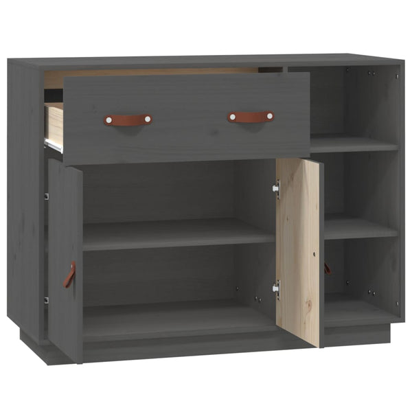 Graues Sideboard Khiamura 98,5x40x75cm (Kiefer)