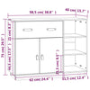 Graues Sideboard Khiamura 98,5x40x75cm (Kiefer)
