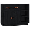 Schwarzes Sideboard Khiamuran 98,5x40x75cm (Kiefer)
