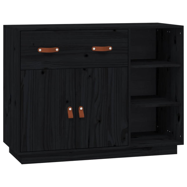Schwarzes Sideboard Khiamuran 98,5x40x75cm (Kiefer)