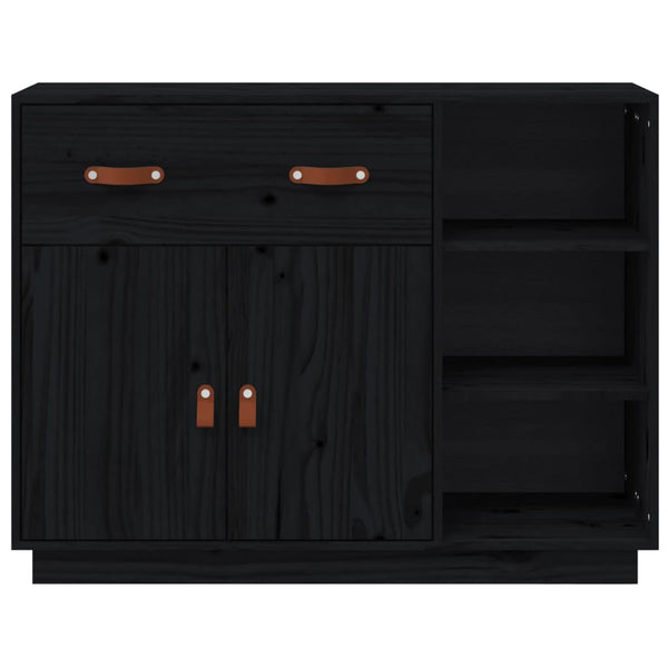 Schwarzes Sideboard Khiamuran 98,5x40x75cm (Kiefer)