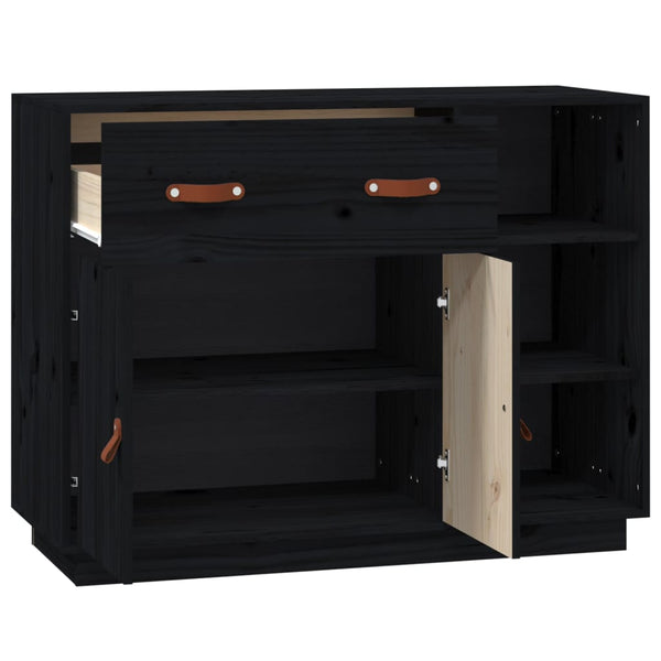 Schwarzes Sideboard Khiamuran 98,5x40x75cm (Kiefer)