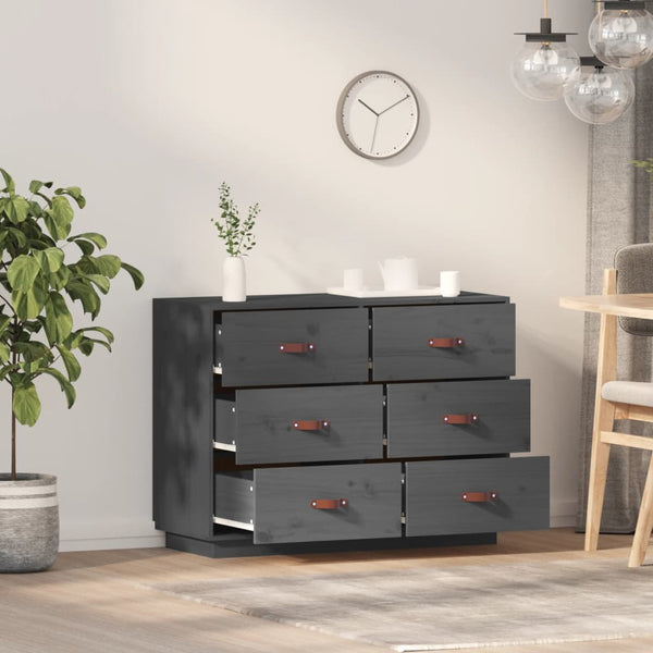 Graues Sideboard Eudoxie 100x40x75cm (Kiefer)