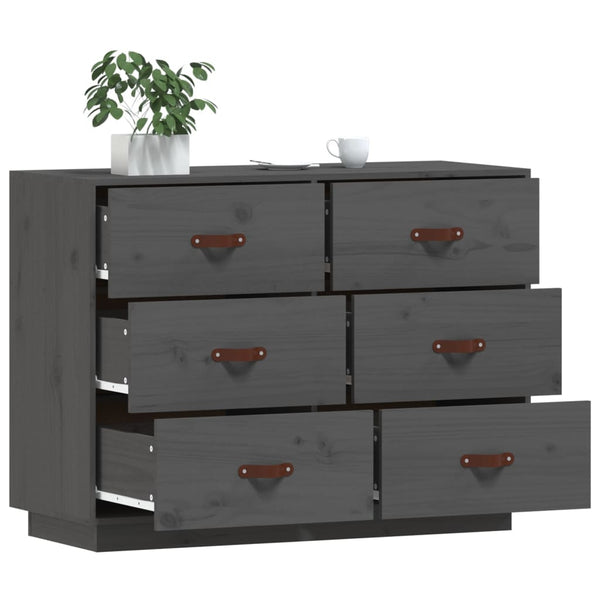 Graues Sideboard Eudoxie 100x40x75cm (Kiefer)
