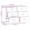 Graues Sideboard Eudoxie 100x40x75cm (Kiefer)