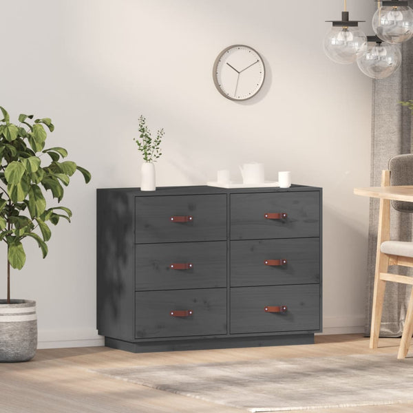 Graues Sideboard Eudoxie 100x40x75cm (Kiefer)